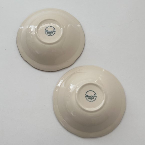Vintage Franciscan Fruit Dessert Sauce Bowl Desert Rose England Backstamp Set 2 - Picture 5 of 9
